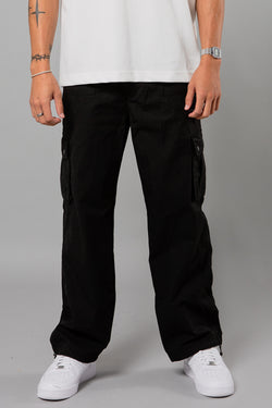 Blank Essentials Black Ripstop Cargo Trousers Image 2