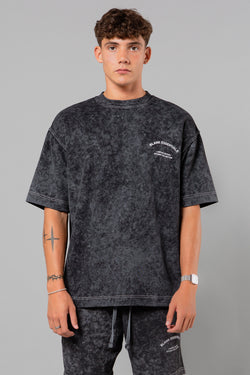 Blank Essentials Black Cotton 'Enzyme' Short Sleeve Washed T-Shirt Image 2