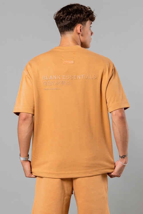 Blank Essentials Camel Cotton Short Sleeve T-Shirt with Chest Pocket Image 3