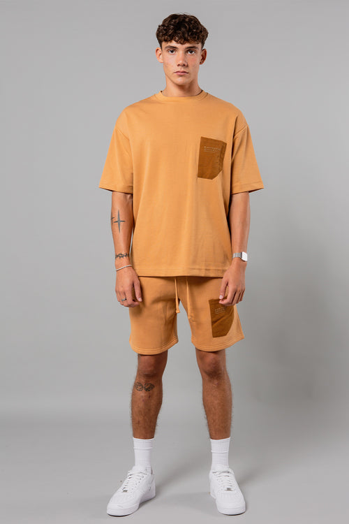 Blank Essentials Camel Cotton Short Sleeve T-Shirt with Chest Pocket Image 4