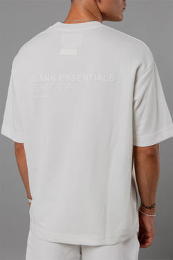 Blank Essentials Off White Cotton Blend Short Sleeve T-Shirt with Chest Pocket Image 3