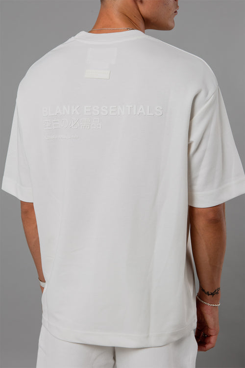 Blank Essentials Off White Cotton Blend Short Sleeve T-Shirt with Chest Pocket Image 3