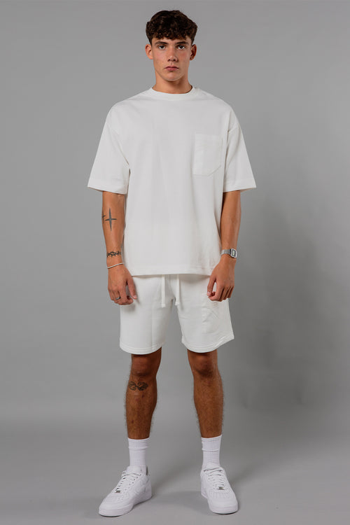 Blank Essentials Off White Cotton Blend Short Sleeve T-Shirt with Chest Pocket Image 4