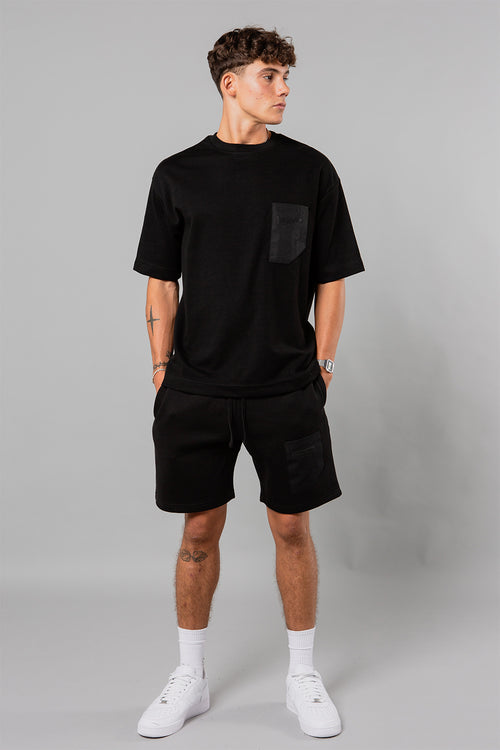 Blank Essentials Black Cotton Short Sleeve T-Shirt with Chest Pocket Image 4