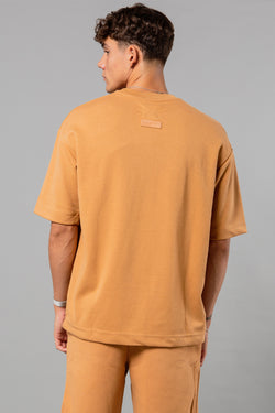 Blank Essentials Camel Cotton Blend 'Arch' Short Sleeve T-Shirt Image 3