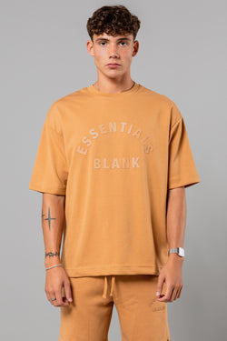 Blank Essentials Camel Cotton Blend 'Arch' Short Sleeve T-Shirt Image 2