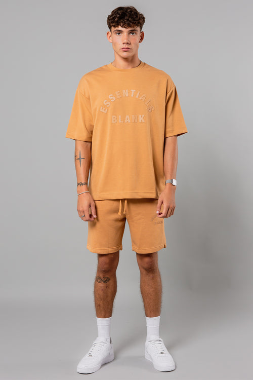 Blank Essentials Camel Cotton Blend 'Arch' Short Sleeve T-Shirt Image 4