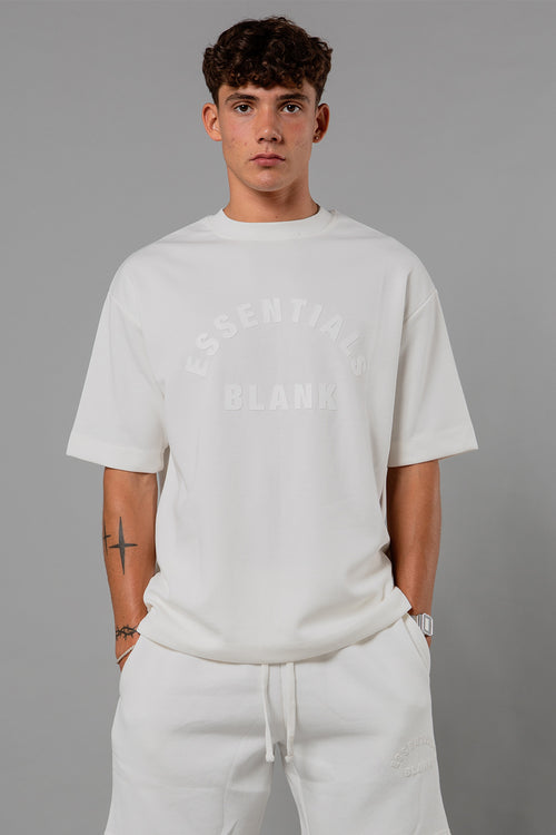 Blank Essentials Off White Cotton Blend 'Arch' Short Sleeve T-Shirt Image 2