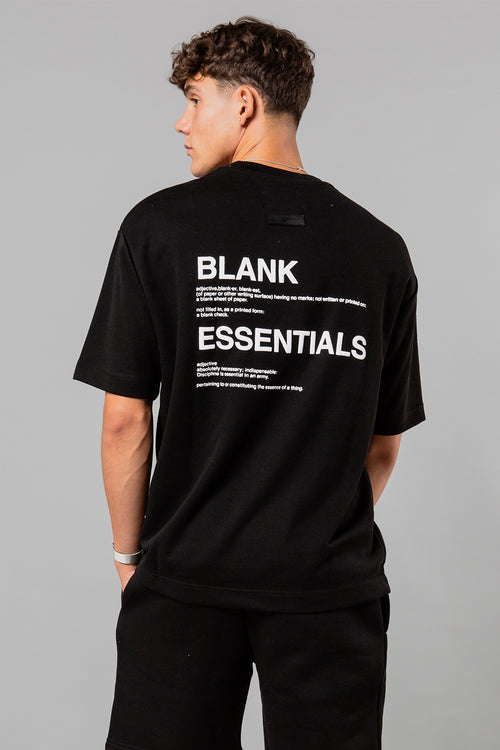 Blank Essentials Black Crew Neck T-Shirt with Graphic Print Image 3