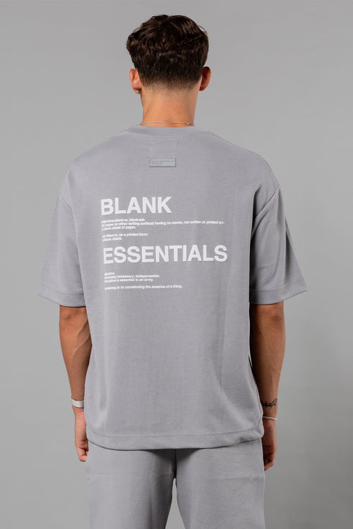 Blank Essentials Storm Grey Crew Neck T-Shirt with Graphic Print Image 3