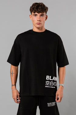 Blank Essentials Black Crew Neck T-Shirt with Graphic Print Image 2