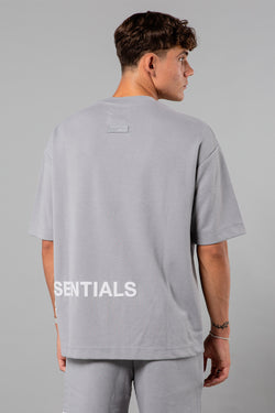 Blank Essentials Storm Grey Crew Neck T-Shirt with Graphic Print Image 3