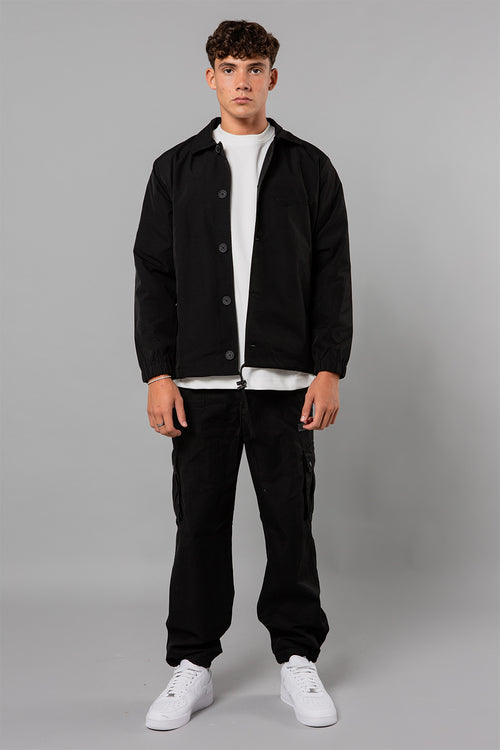 Blank Essentials Black Long Sleeve Button-Up Coach Jacket Image 4