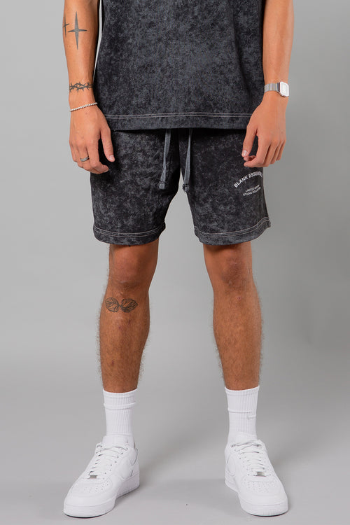 Blank Essentials Black Cotton Blend 'Enzyme' Washed Shorts Image 2