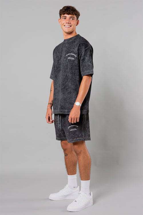 Blank Essentials Black Cotton Blend 'Enzyme' Washed Shorts Image 4