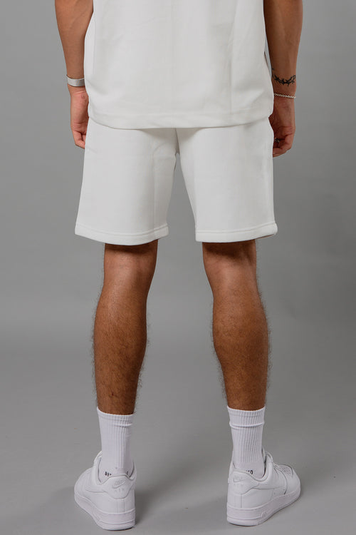 Blank Essentials Off White Cotton Blend 'Etched' Embossed Shorts Image 3