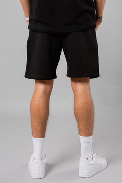 Blank Essentials Black Cotton Blend Shorts with Graphic Print Image 3