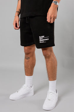 Blank Essentials Black Cotton Blend Shorts with Graphic Print Image 2