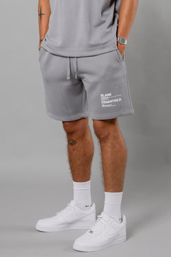 Blank Essentials Storm Grey Cotton Blend Shorts with Graphic Print Image 2