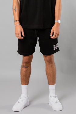 Blank Essentials Black Cotton Blend Shorts with Graphic Print Image 2