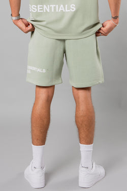 Blank Essentials Sage Cotton Blend Shorts with Graphic Print Image 3