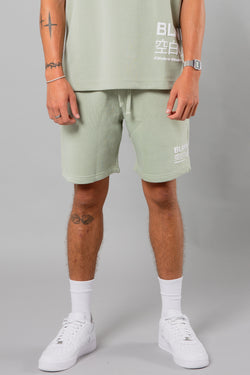 Blank Essentials Sage Cotton Blend Shorts with Graphic Print Image 2