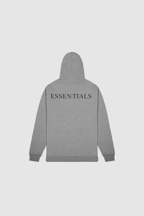 Blank Essentials Grey Marl Cotton Blend Hoodie with Graphic Prints Image 3