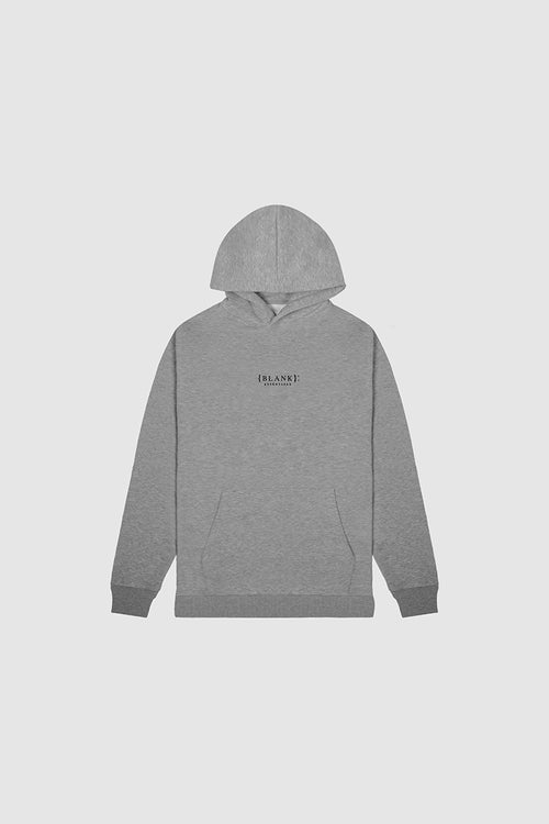 Blank Essentials Grey Marl Cotton Blend Hoodie with Graphic Prints Image 1